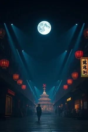 午夜检修员剧集封面：隧道里打着手电的检修身影